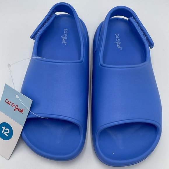 NWT Cat & Jack Toddler Footbed Slip-On Sandals - Blue Wynne, Size 12 - Picture 3 of 13
